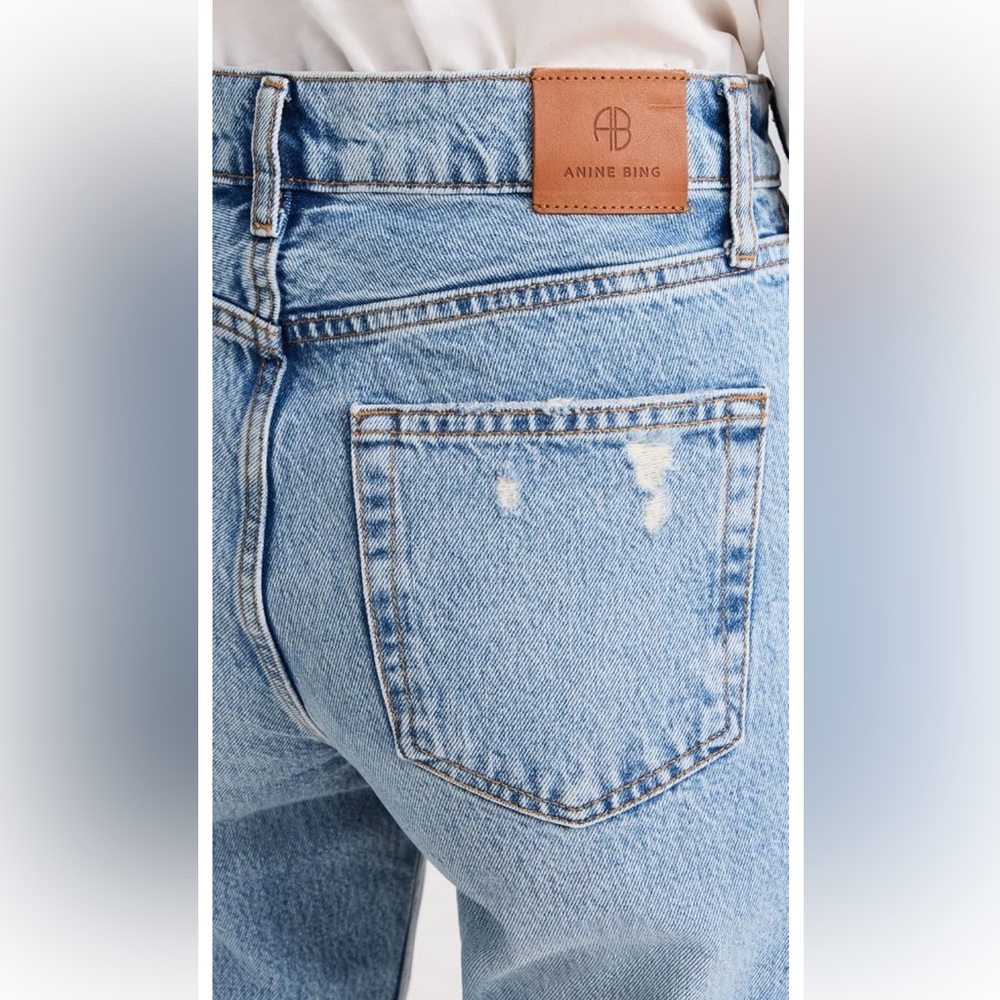 Anine Bing Light Blue Straight Leg Jeans - Picture 3 of 3